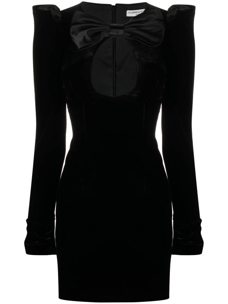 Alessandra Rich bow-detail velvet minidress - Black von Alessandra Rich