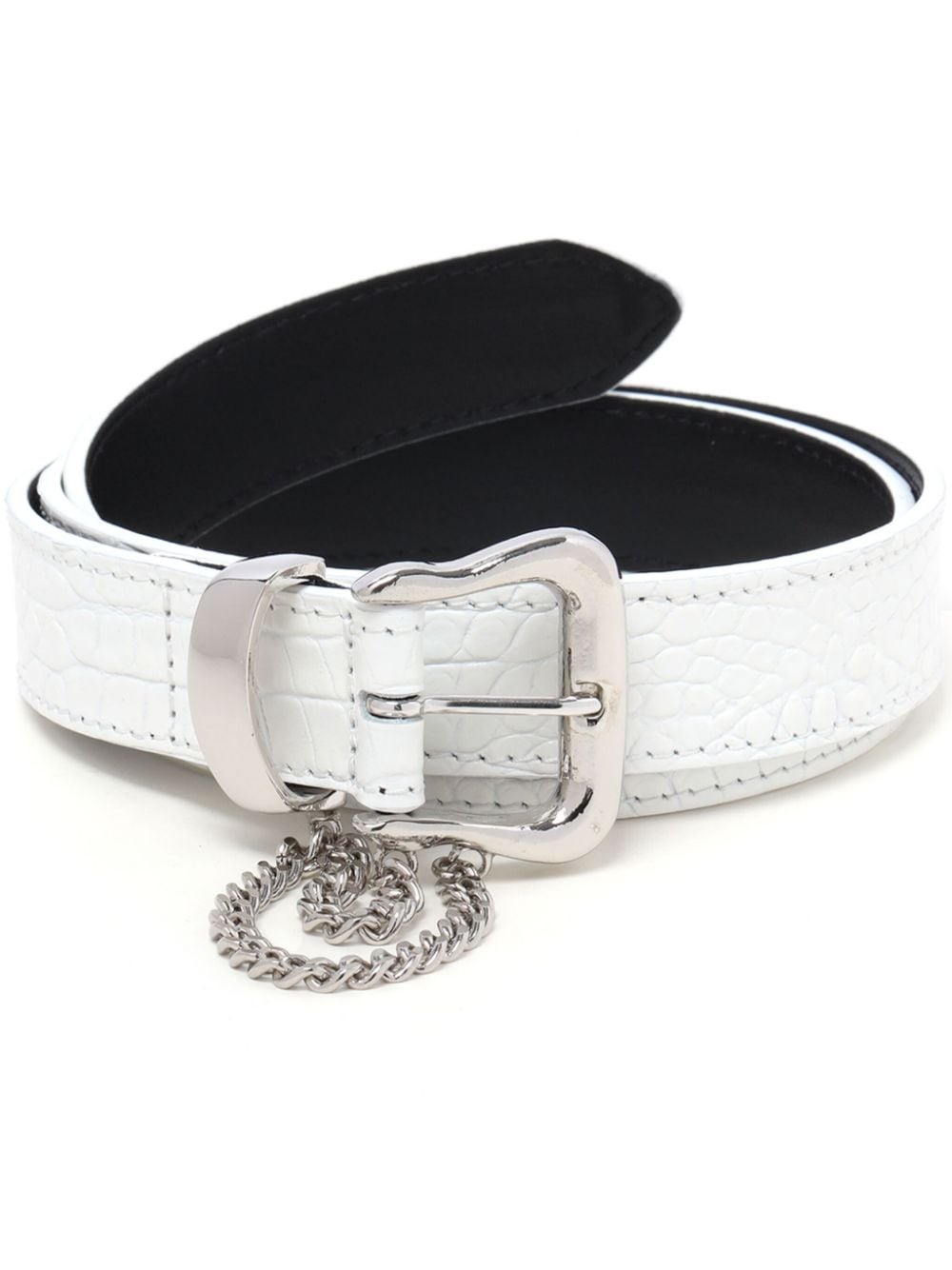 Alessandra Rich chain-detail embossed leather belt - White von Alessandra Rich