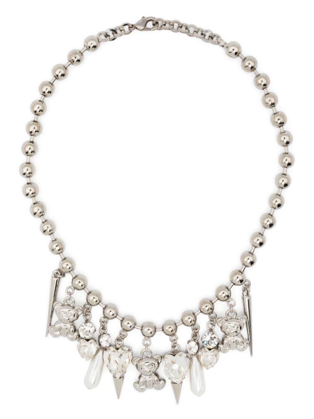 Alessandra Rich charm-detail bead necklace - Silver von Alessandra Rich
