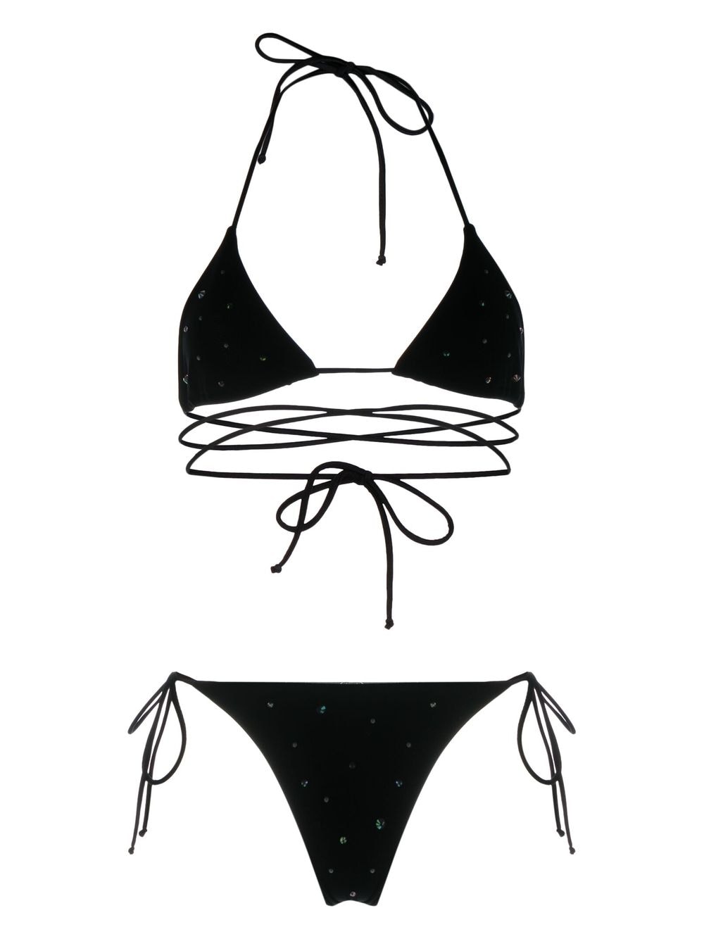 Alessandra Rich crystal-embellished bikini - Black von Alessandra Rich