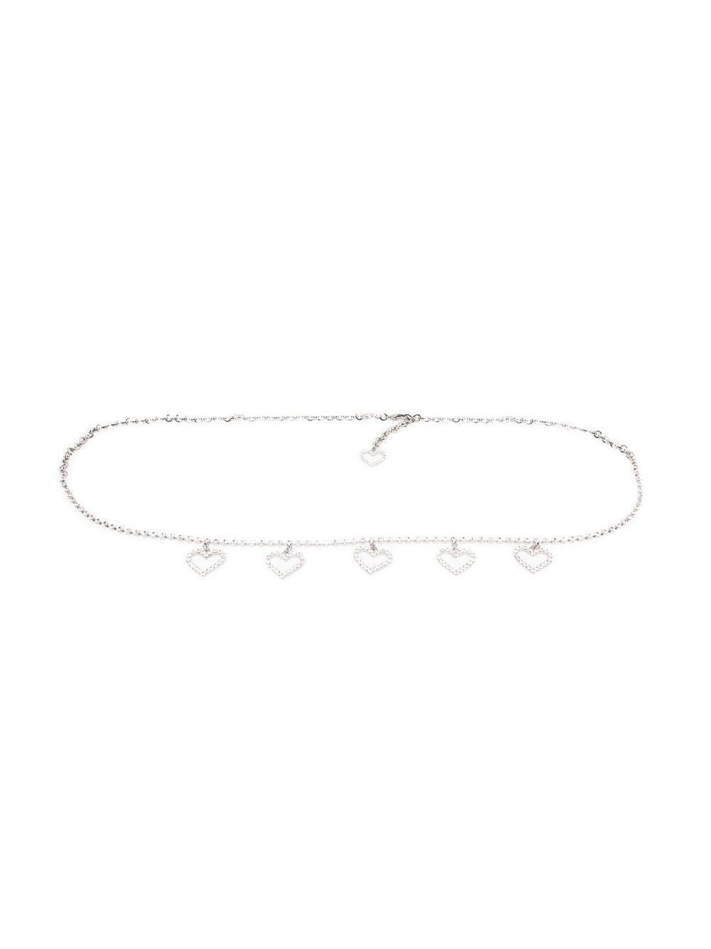 Alessandra Rich crystal heart belt - Silver von Alessandra Rich