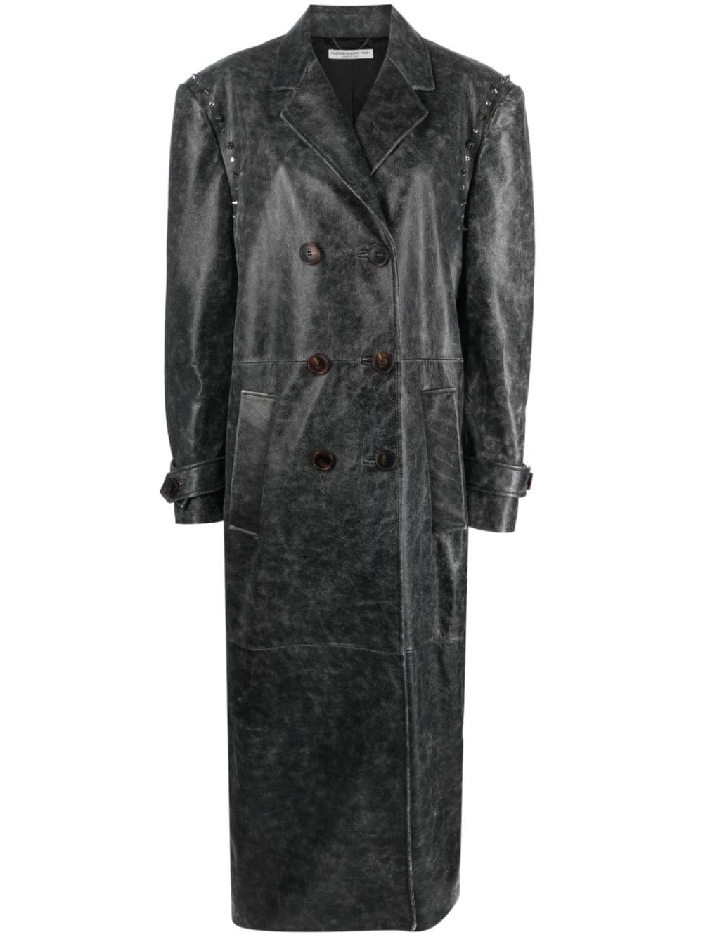 Alessandra Rich studded leather coat - Grey von Alessandra Rich