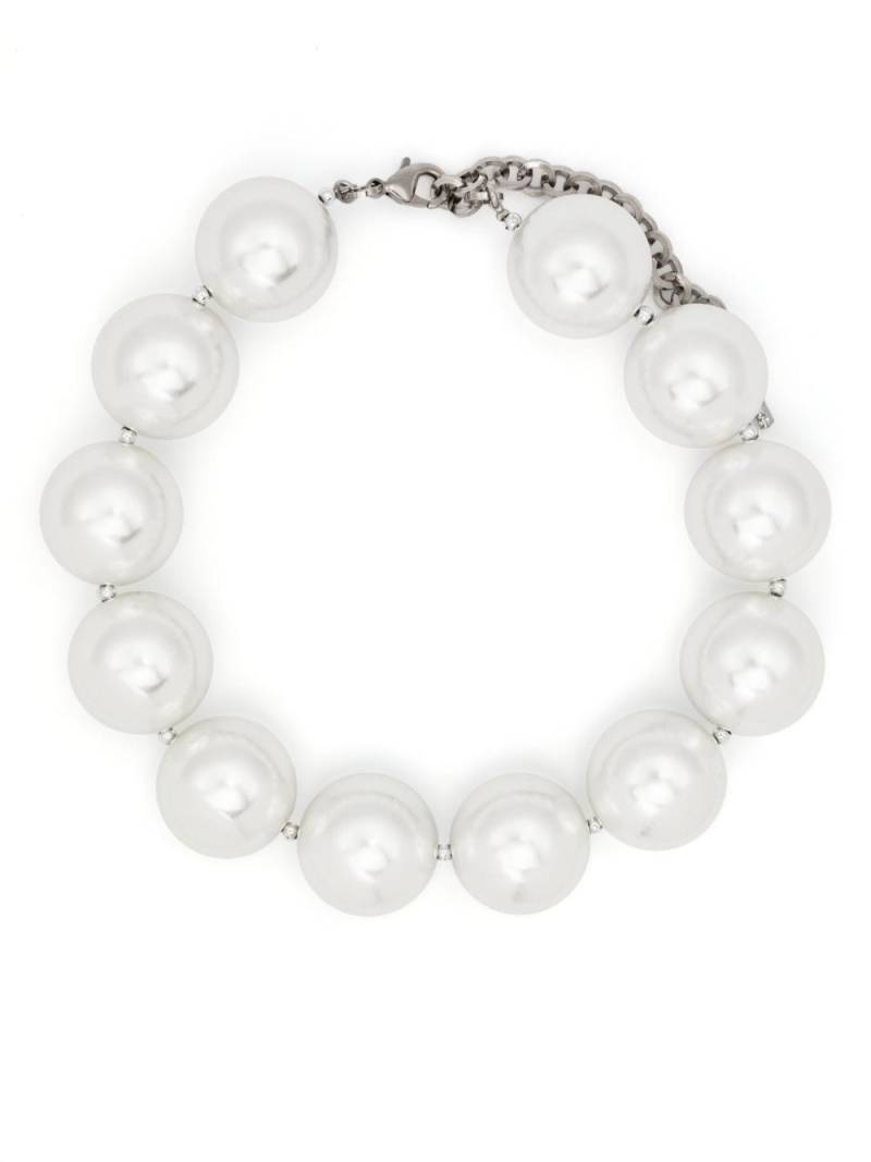 Alessandra Rich faux-pearl chain-link necklace - White von Alessandra Rich