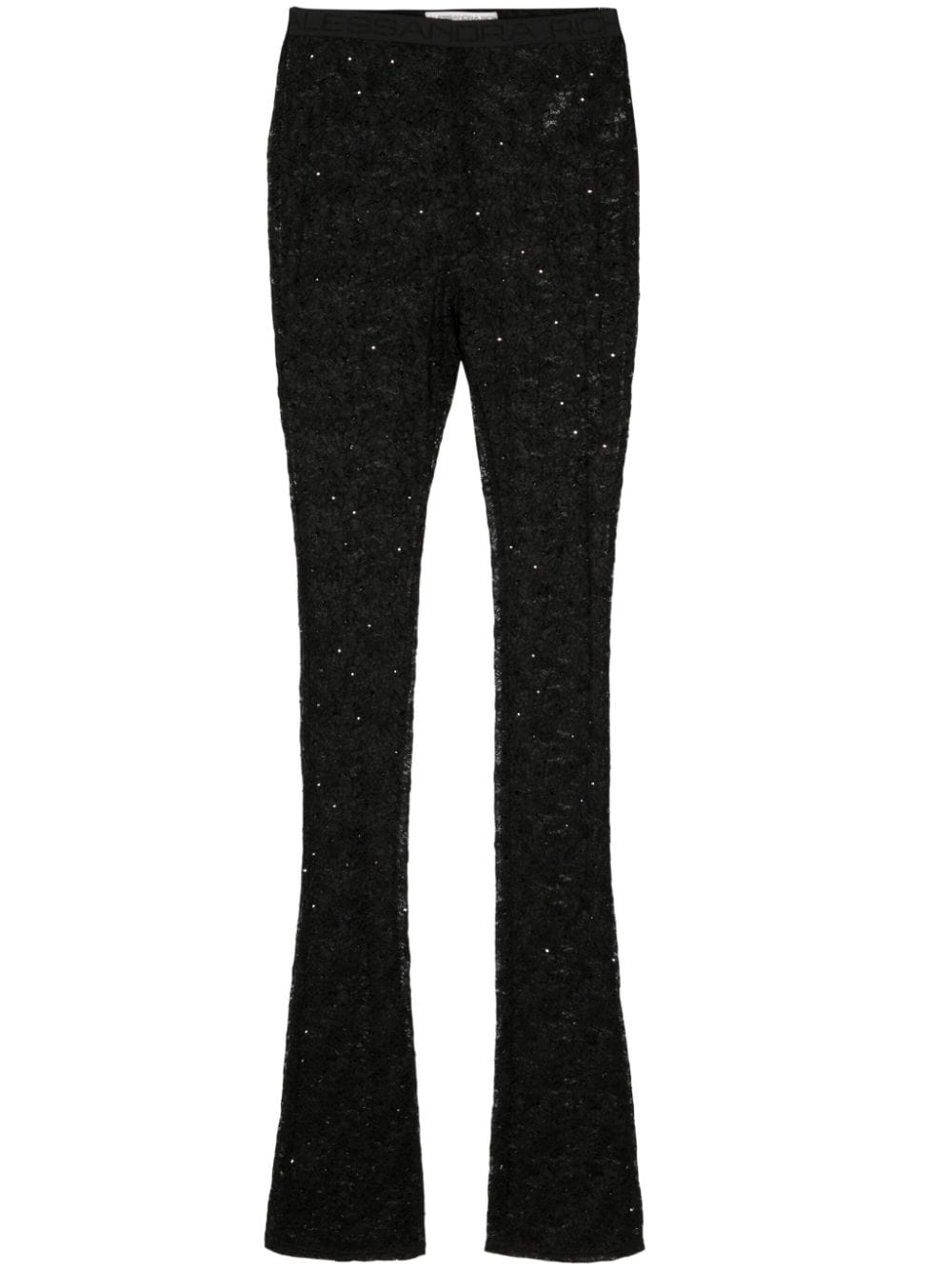 Alessandra Rich floral-lace semi-sheer leggings - Black von Alessandra Rich