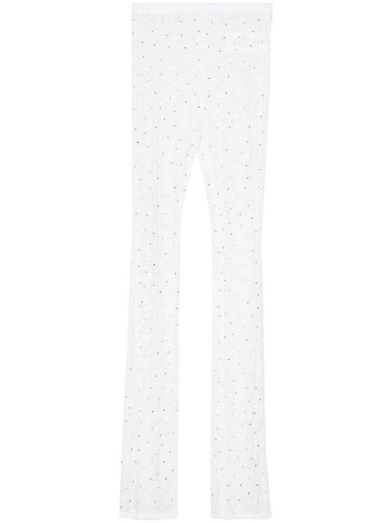 Alessandra Rich floral-lace semi-sheer leggings - White von Alessandra Rich