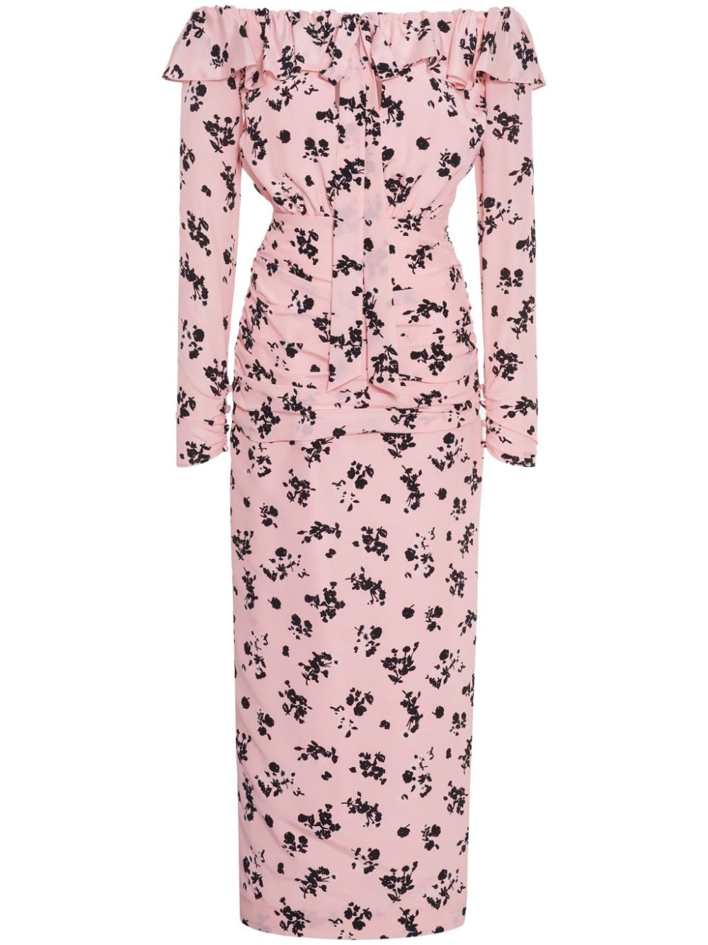 Alessandra Rich floral-print ruffle off-shoulder dress - Pink von Alessandra Rich