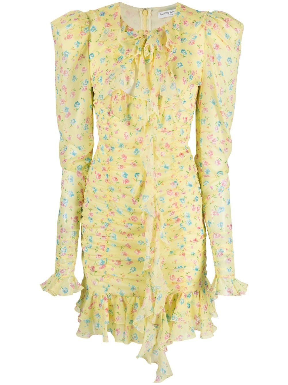 Alessandra Rich floral-print ruffled minidress - Yellow von Alessandra Rich
