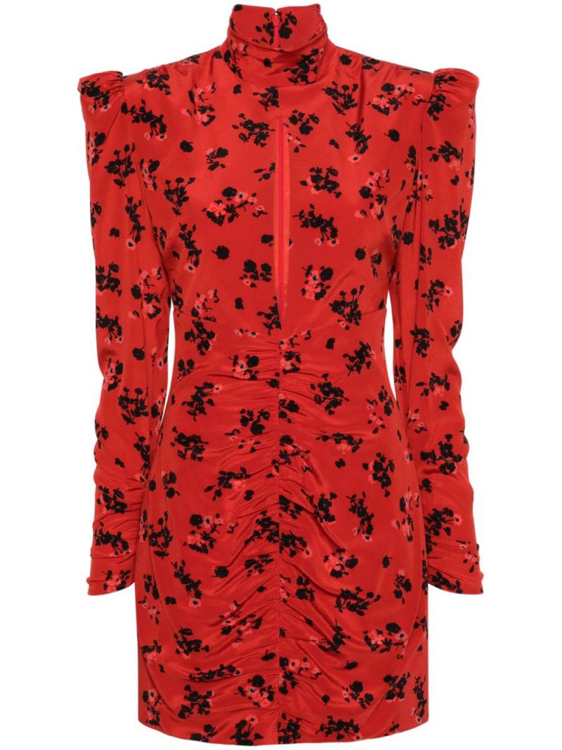 Alessandra Rich floral-print silk mini dress - Red von Alessandra Rich