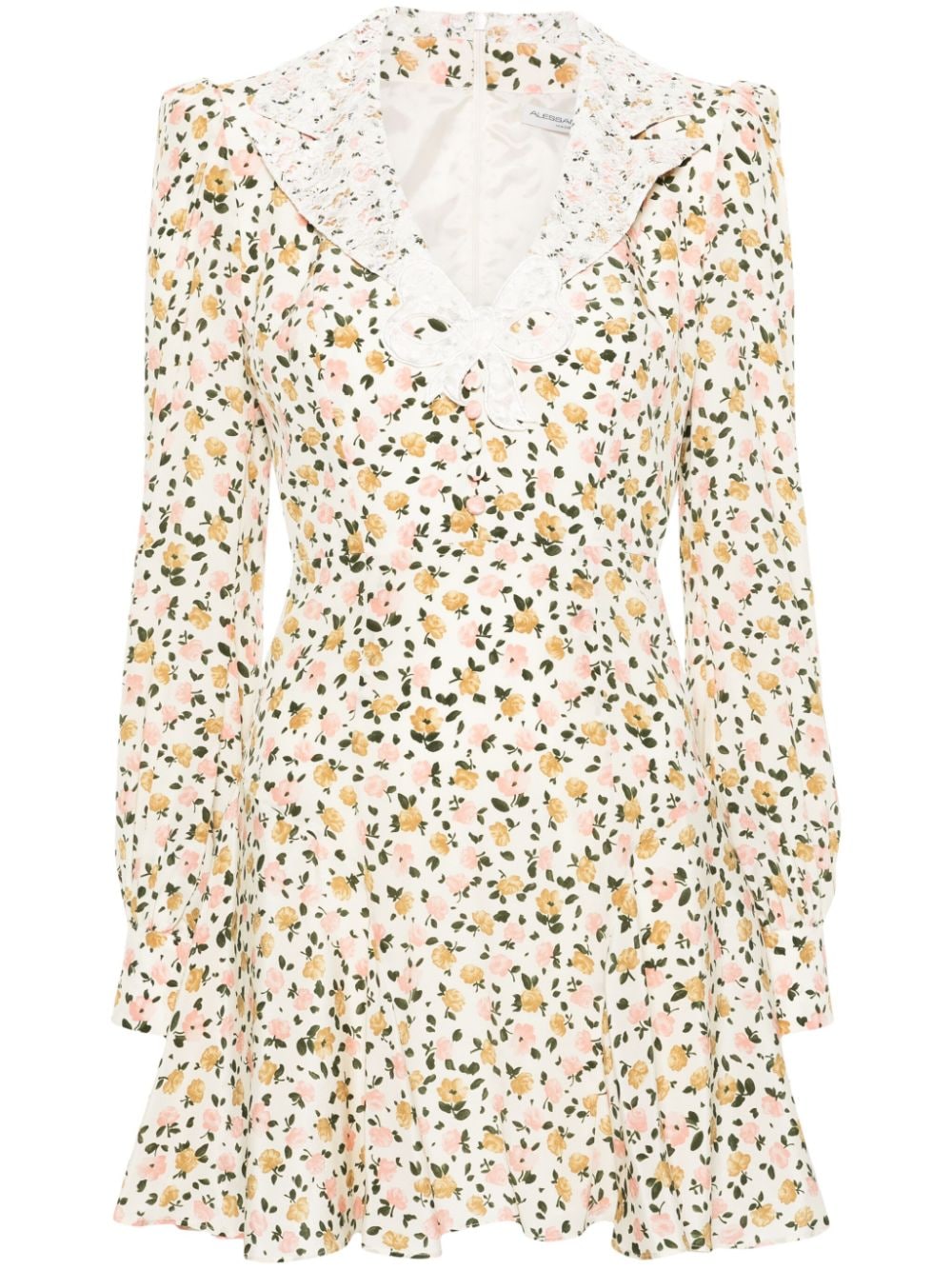 Alessandra Rich floral-print silk mini dress - Neutrals von Alessandra Rich
