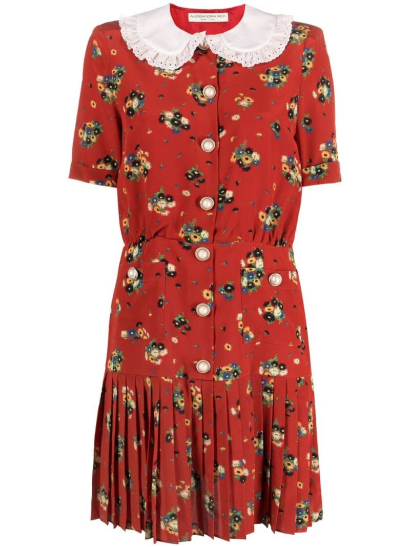 Alessandra Rich floral-print silk minidress - Red von Alessandra Rich