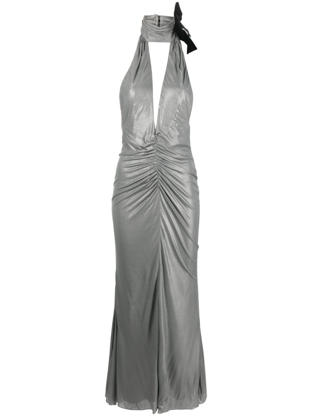 Alessandra Rich halterneck open-back evening dress - Silver von Alessandra Rich