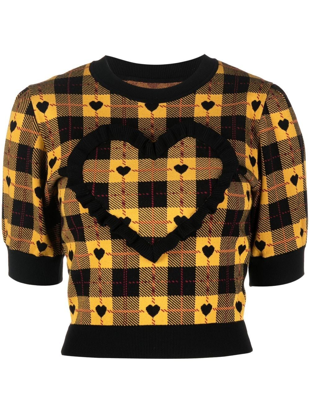 Alessandra Rich heart plaid print knit top - Yellow von Alessandra Rich