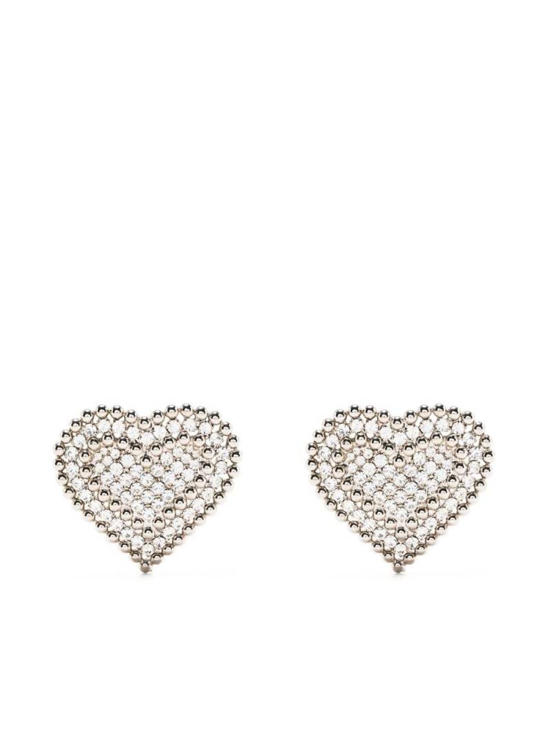 Alessandra Rich heart-shaped earrings - Silver von Alessandra Rich