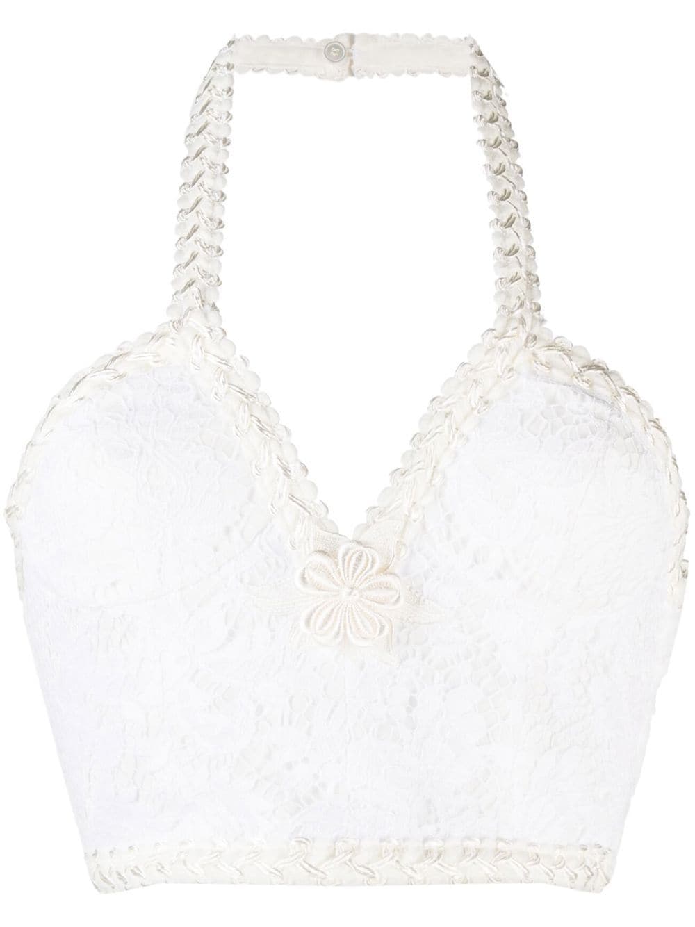 Alessandra Rich lace-panel halterneck top - White von Alessandra Rich