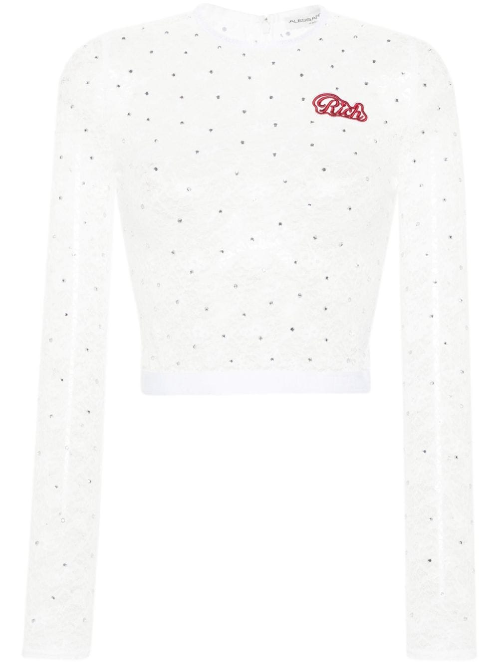 Alessandra Rich long-sleeve lace T-shirt - White von Alessandra Rich