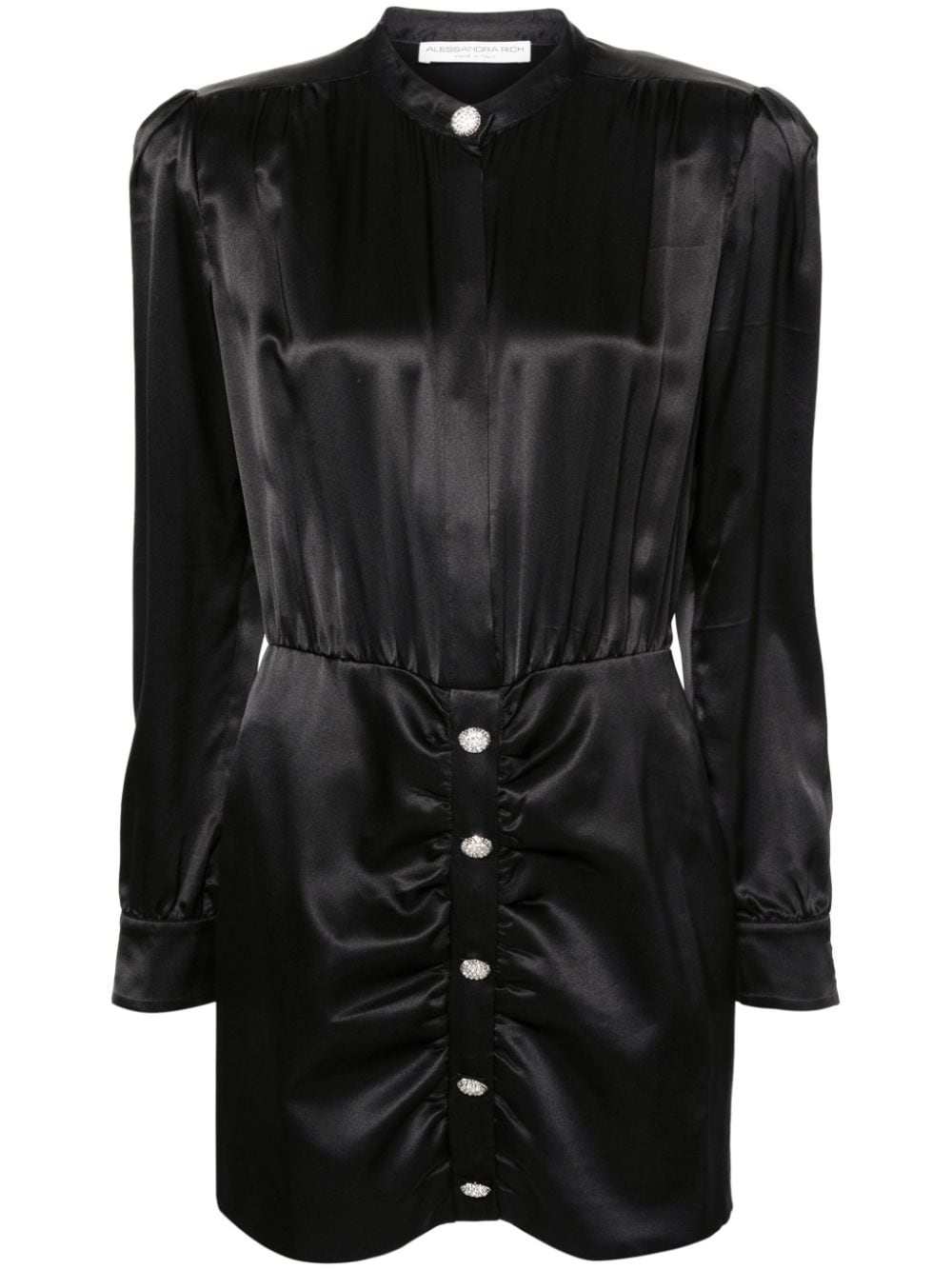 Alessandra Rich long-sleeve silk dress - Black von Alessandra Rich