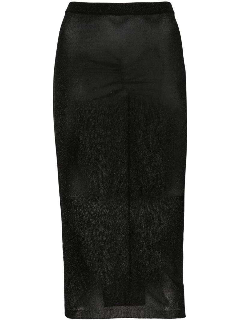 Alessandra Rich lurex ruched midi skirt - Black von Alessandra Rich