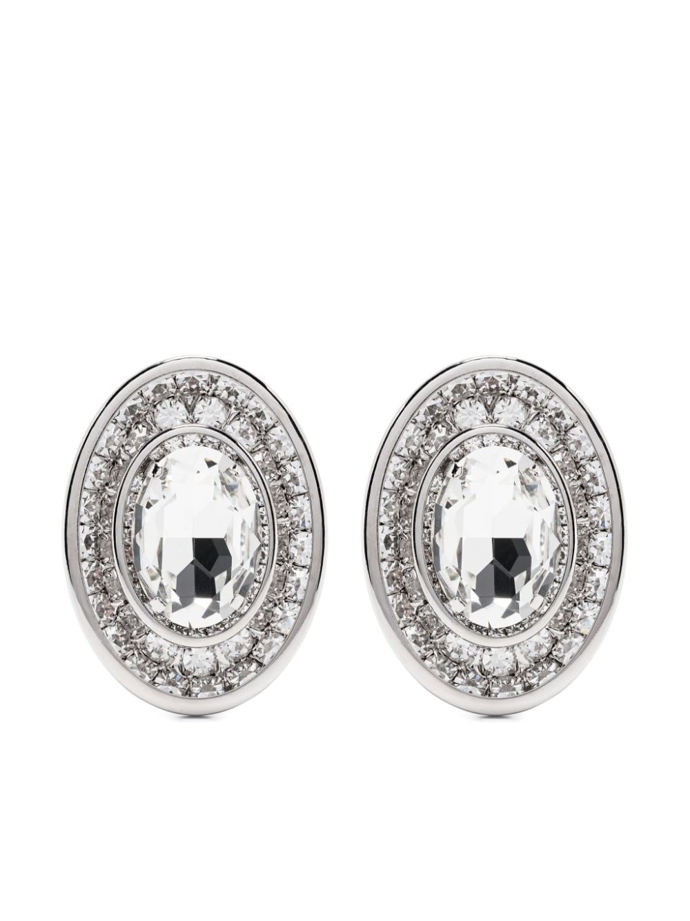 Alessandra Rich oval-shape crystal earrings - Silver von Alessandra Rich