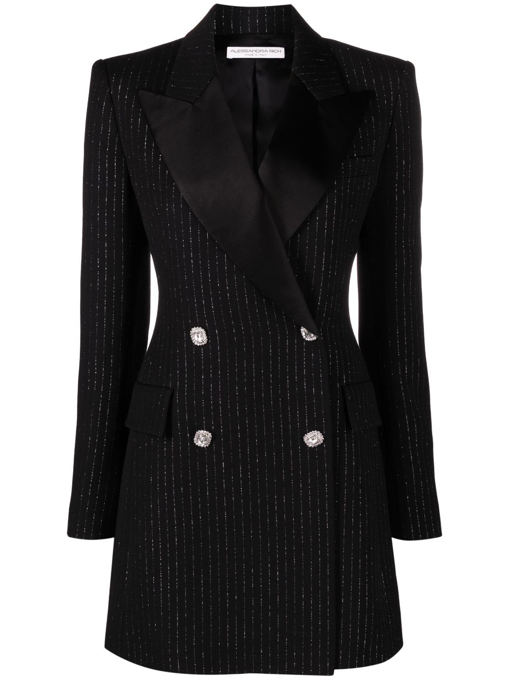 Alessandra Rich double-breasted pinstripe blazer dress - Black von Alessandra Rich