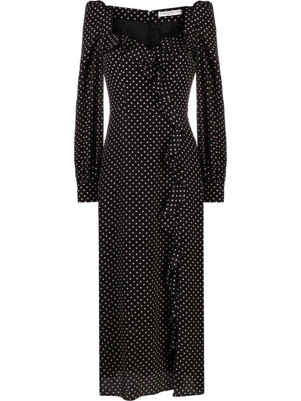 Alessandra Rich polka-dot midi dress - Black von Alessandra Rich