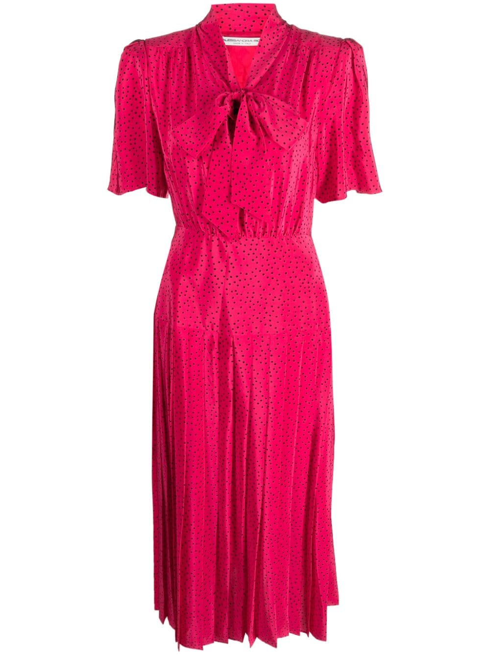 Alessandra Rich polka-dot pleated silk dress - Pink von Alessandra Rich