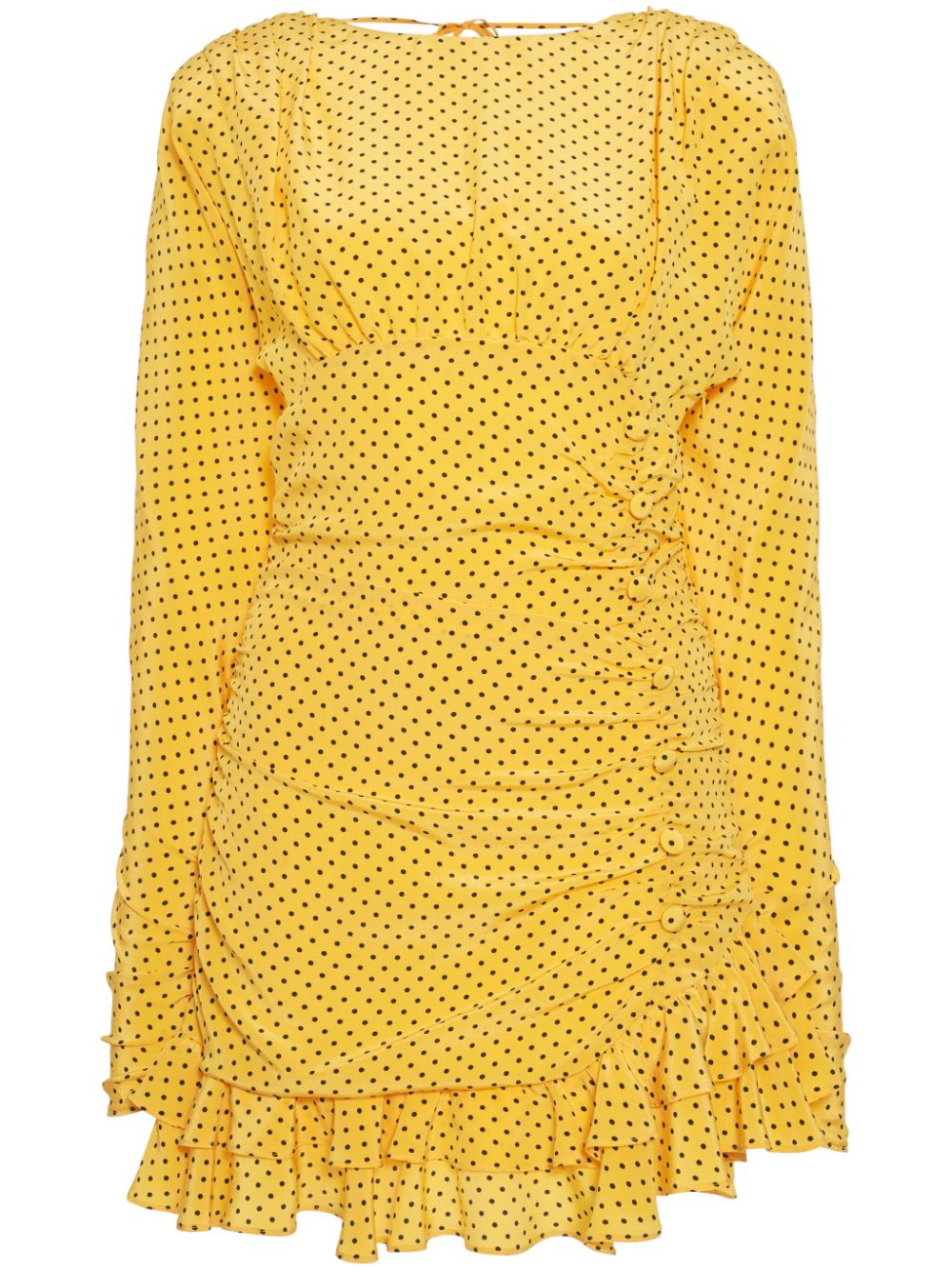 Alessandra Rich polka-dot ruched silk minidress - Yellow von Alessandra Rich