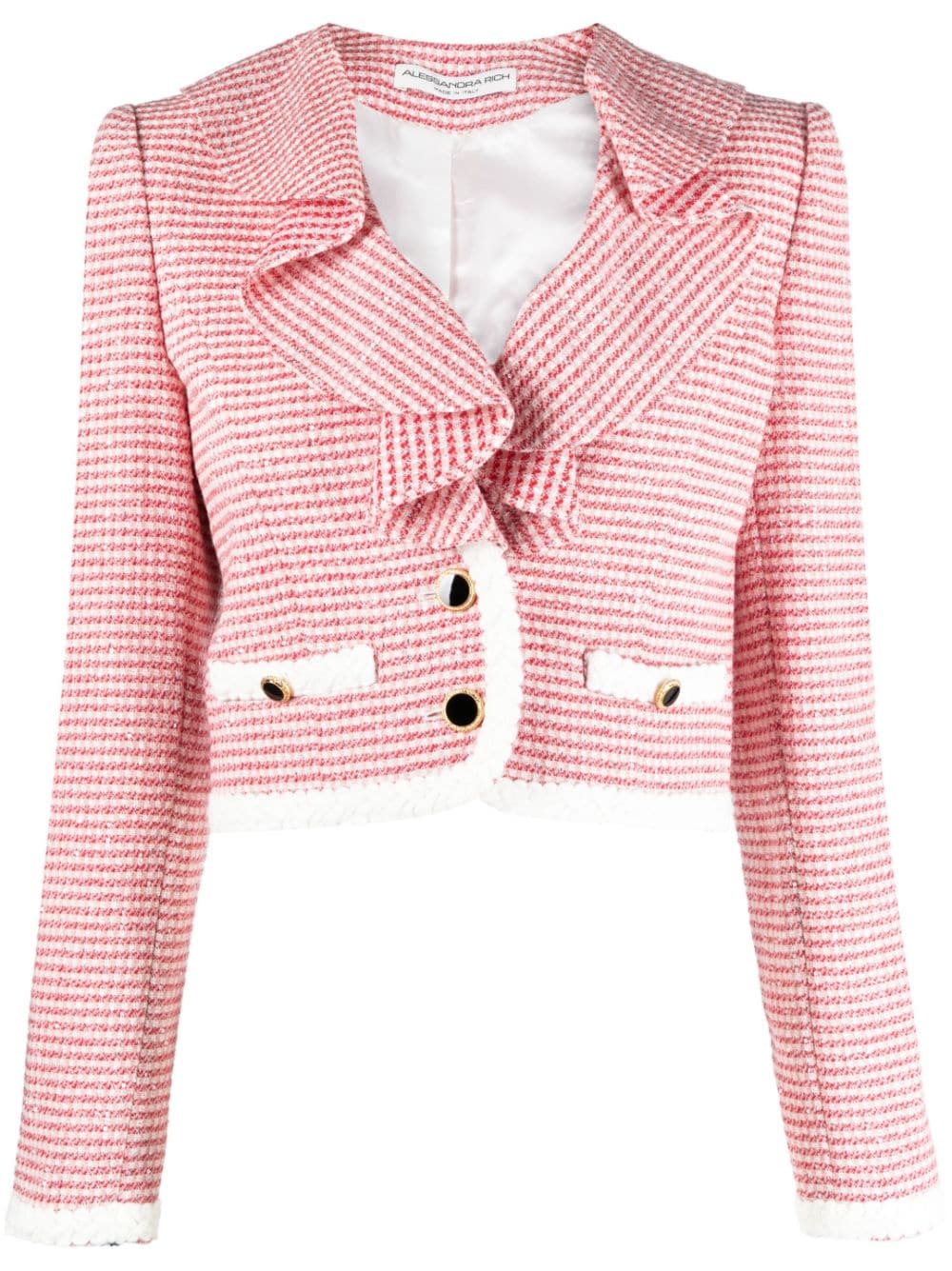 Alessandra Rich ruffled tweed jacket - Red von Alessandra Rich