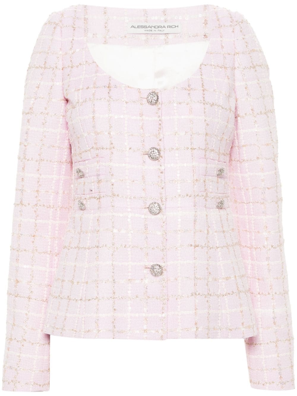 Alessandra Rich sequin-embellished tweed jacket - Pink von Alessandra Rich