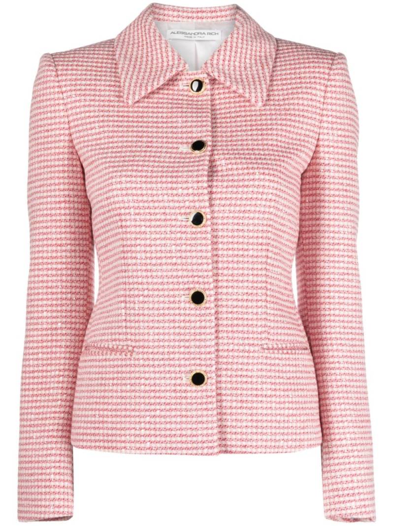 Alessandra Rich sequined check-pattern tweed jacket - Red von Alessandra Rich