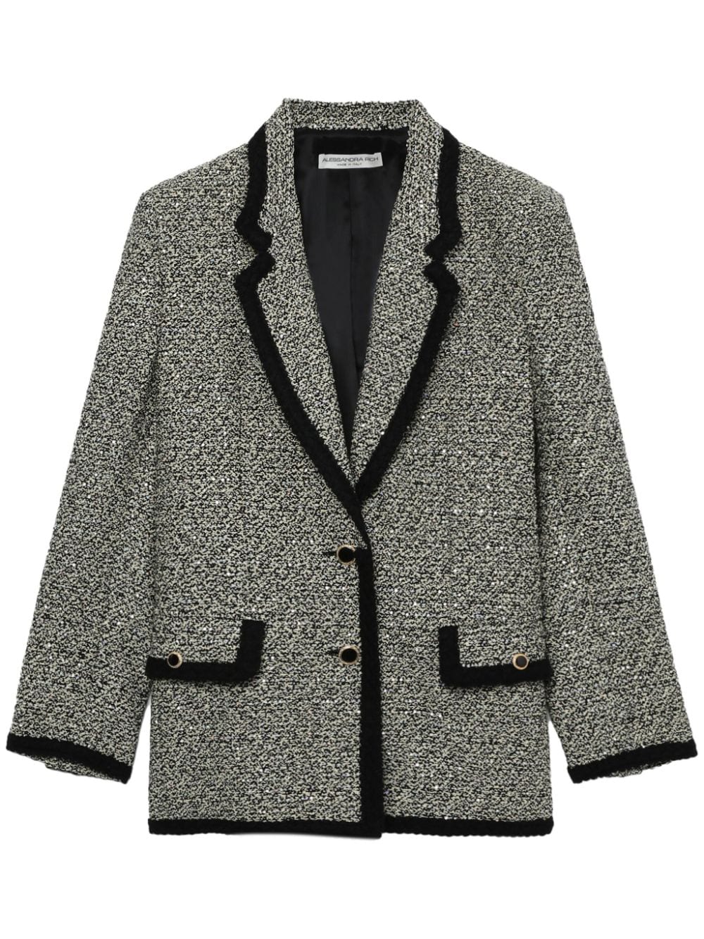 Alessandra Rich single-breasted tweed blazer - Grey von Alessandra Rich