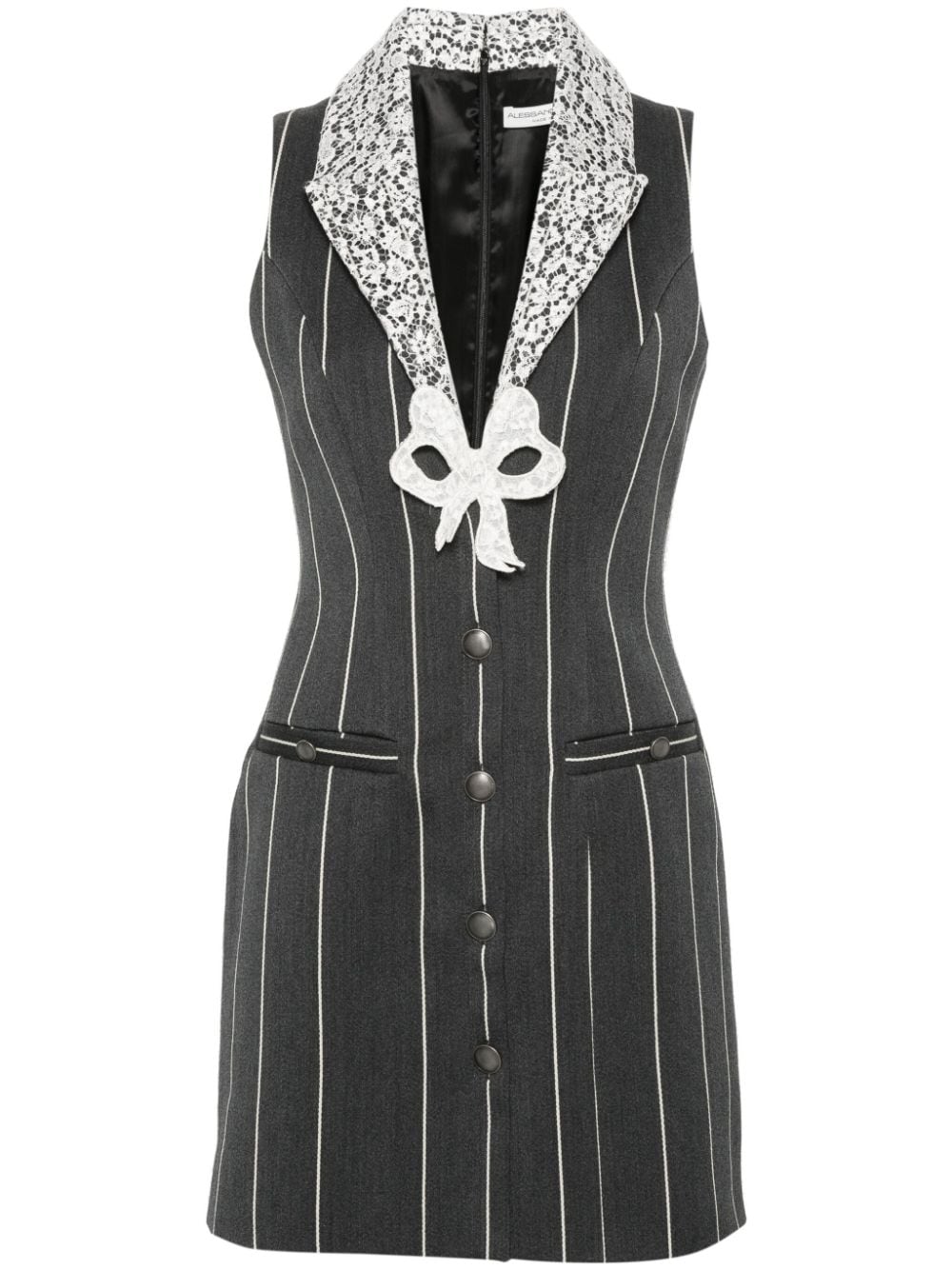 Alessandra Rich sleeveless pinstripe mini dress - Grey von Alessandra Rich