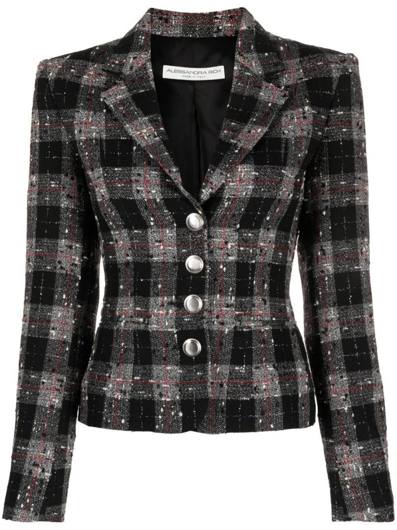 Alessandra Rich stitch-detail checked blazer - Black von Alessandra Rich