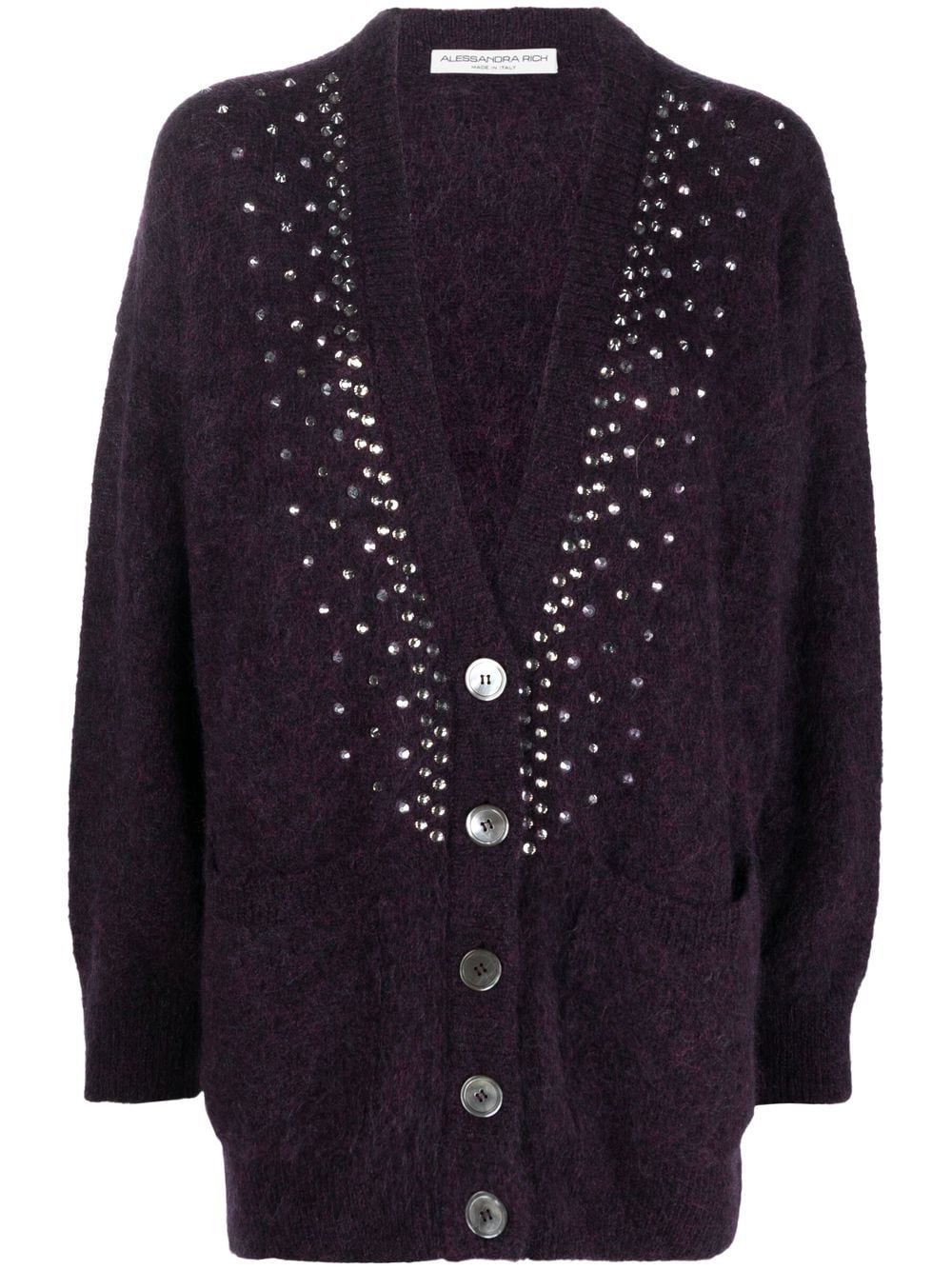 Alessandra Rich stud-embellished cardigan - Purple von Alessandra Rich