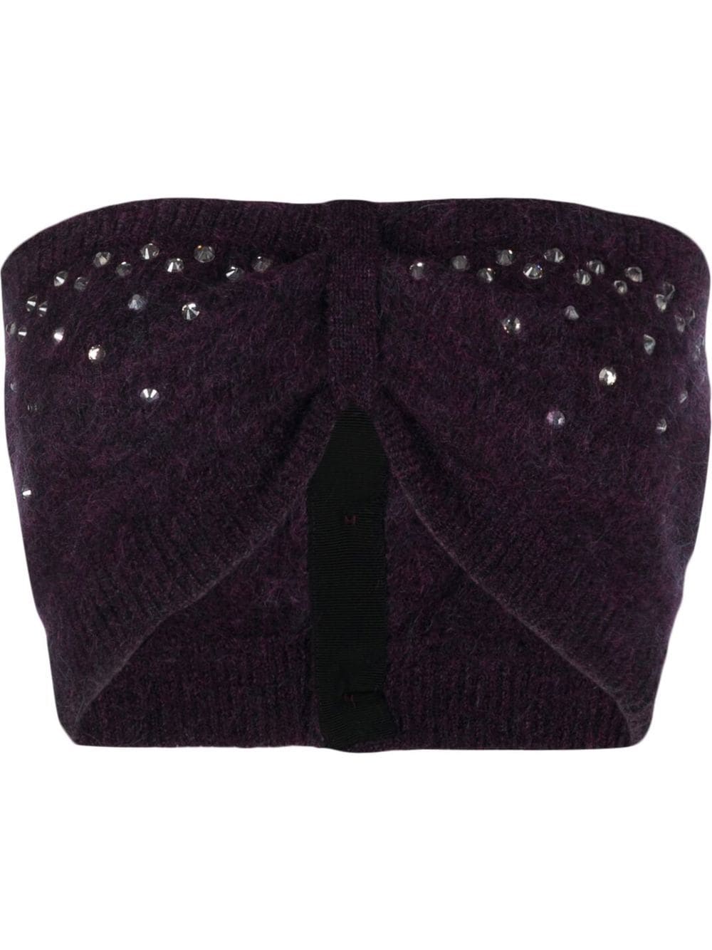 Alessandra Rich studded cropped top - Purple von Alessandra Rich