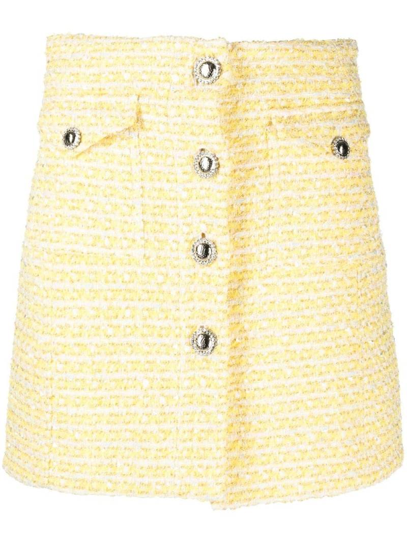 Alessandra Rich tweed button-up skirt - Yellow von Alessandra Rich