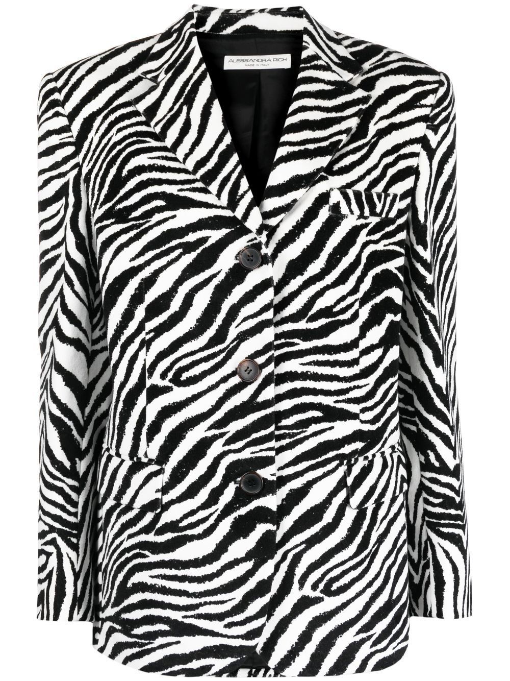 Alessandra Rich zebra-print single-breasted blazer - White von Alessandra Rich