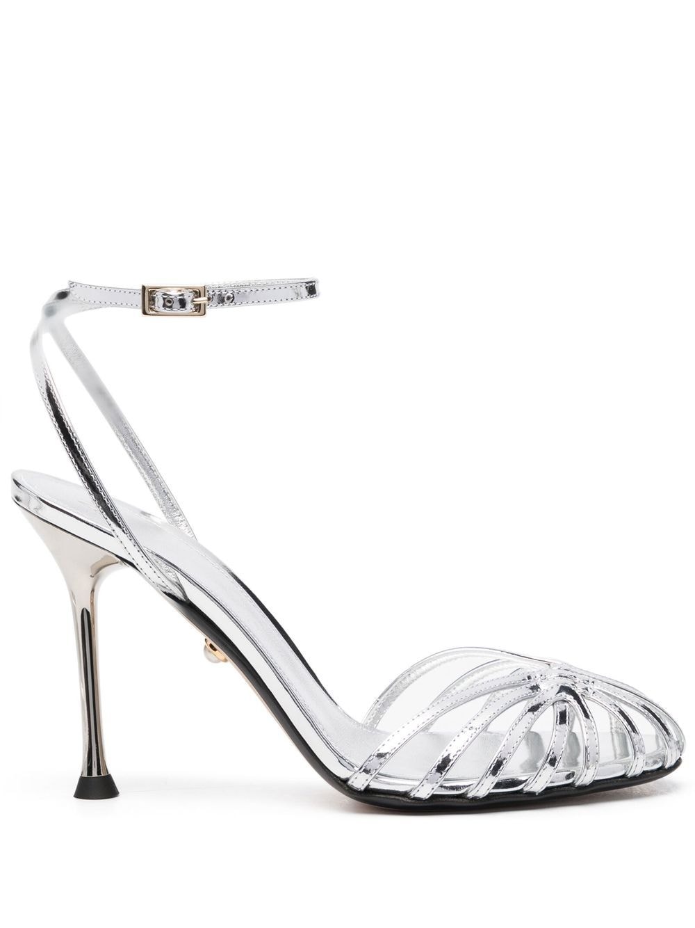 Alevì 100mm caged sandals - Silver von Alevì