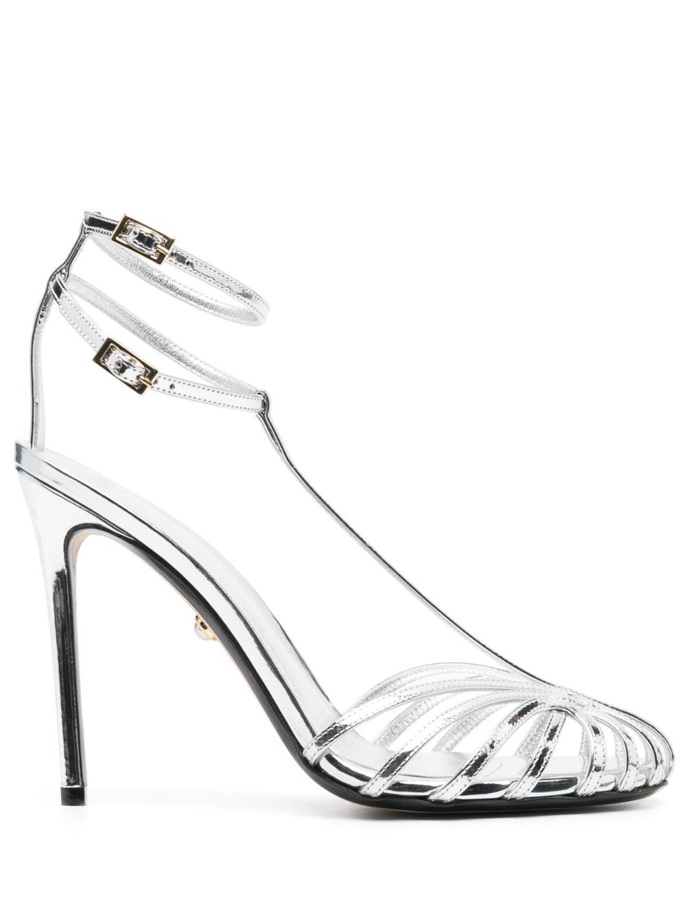 Alevì 110mm metallic-finish ankle-strap sandals von Alevì