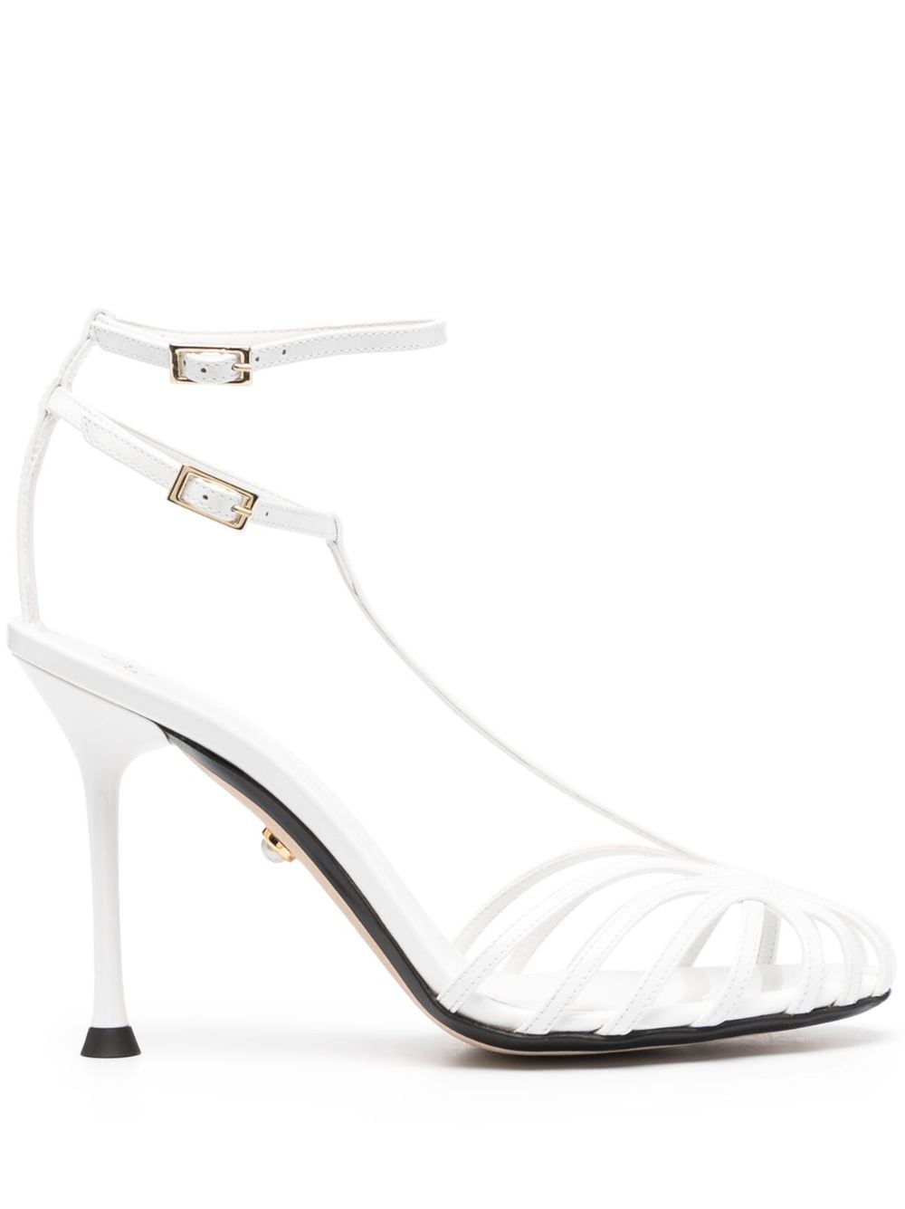 Alevì 75mm double buckle-strap sandals - White von Alevì