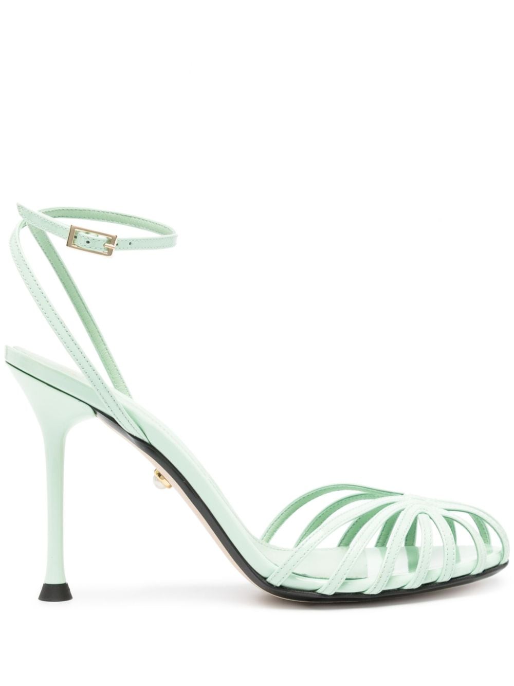 Alevì Ally 95mm patent-leather sandals - Green von Alevì