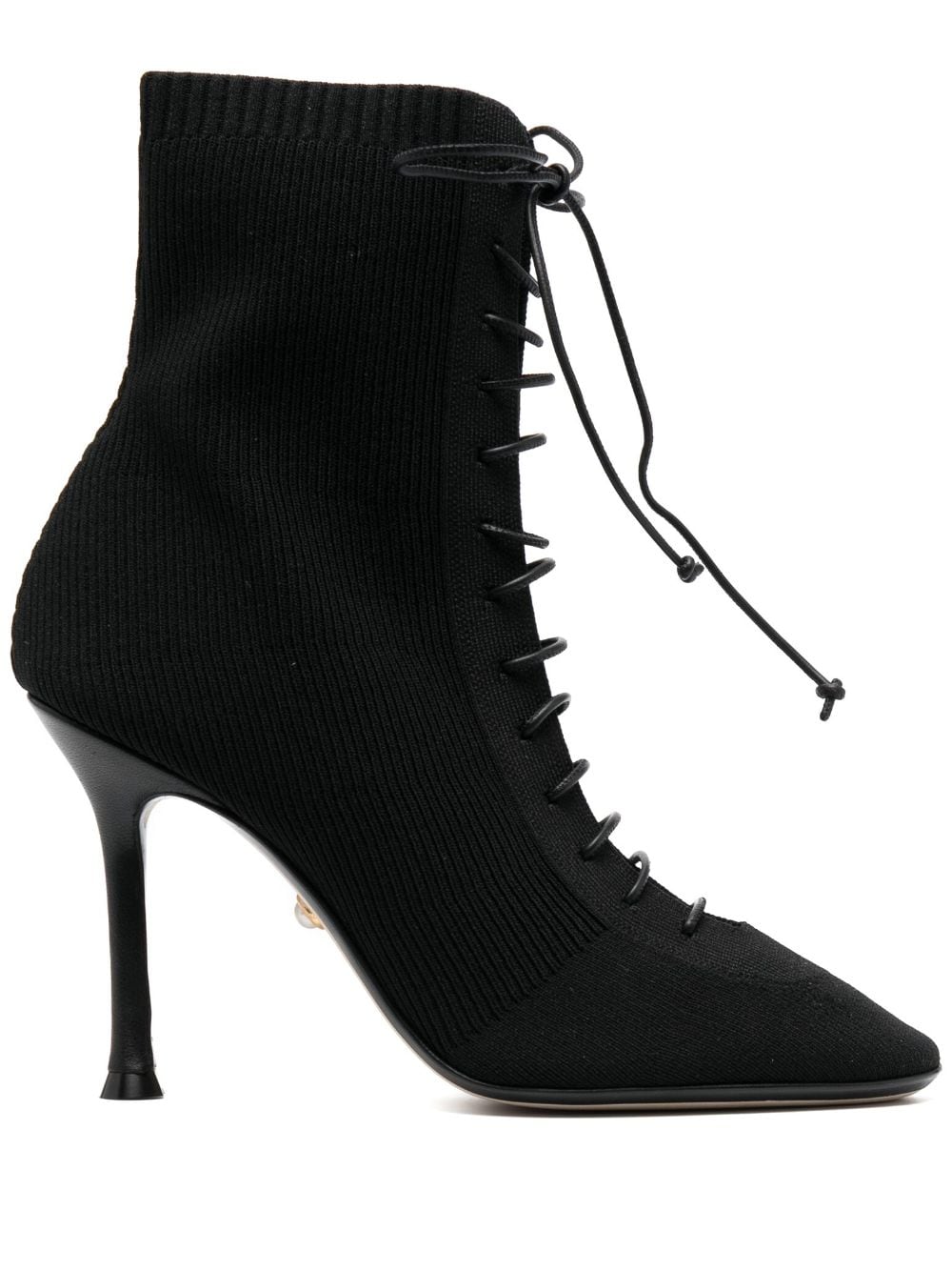 Alevì Love ribbed-knit ankle boots - Black von Alevì