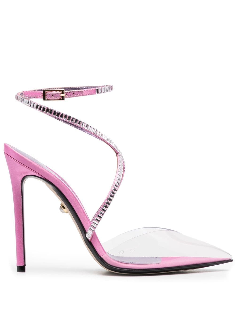 Alevì crystal-embellished calf-leather sandals - Pink von Alevì