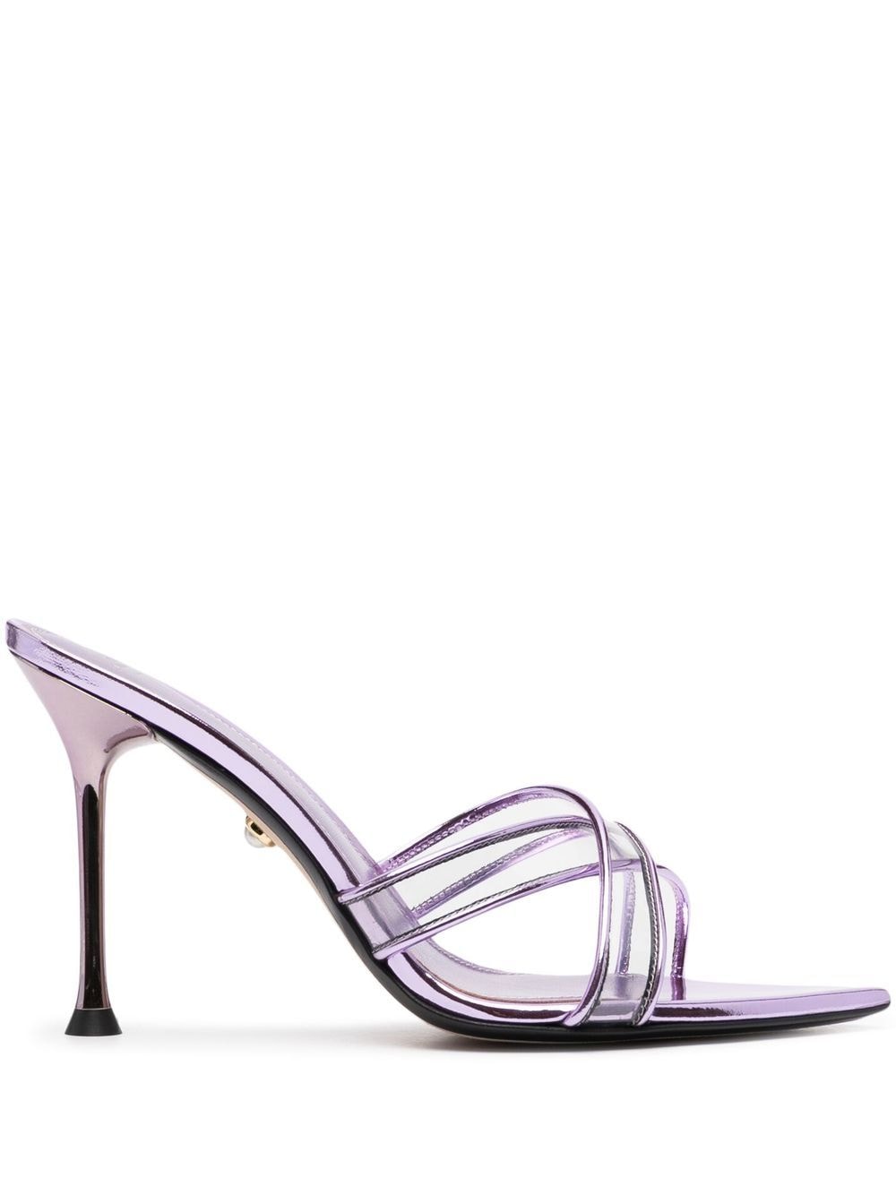 Alevì metallic-effect calf-leather mules - Purple von Alevì