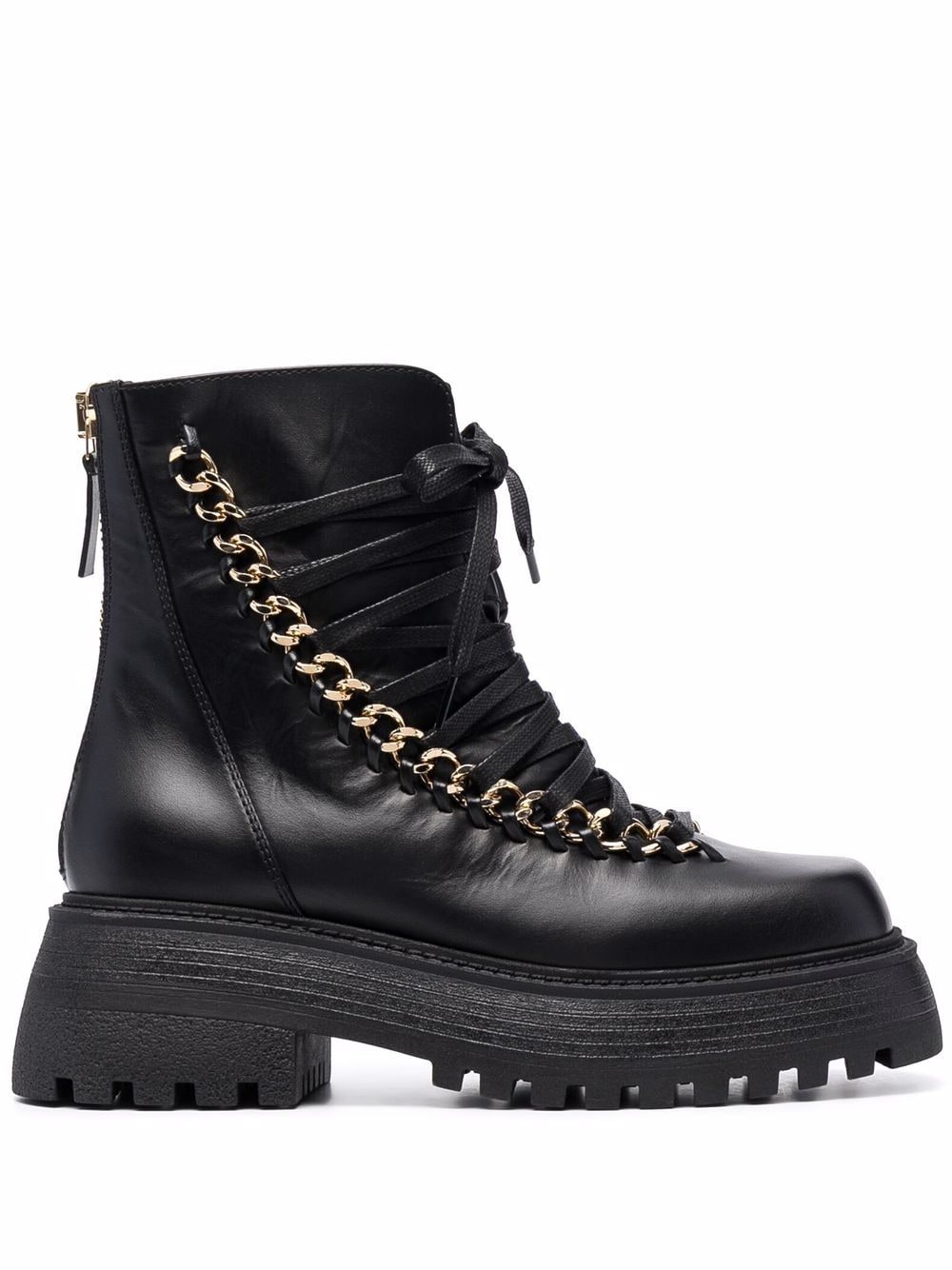Alevì square-toe lace-up boots - Black von Alevì