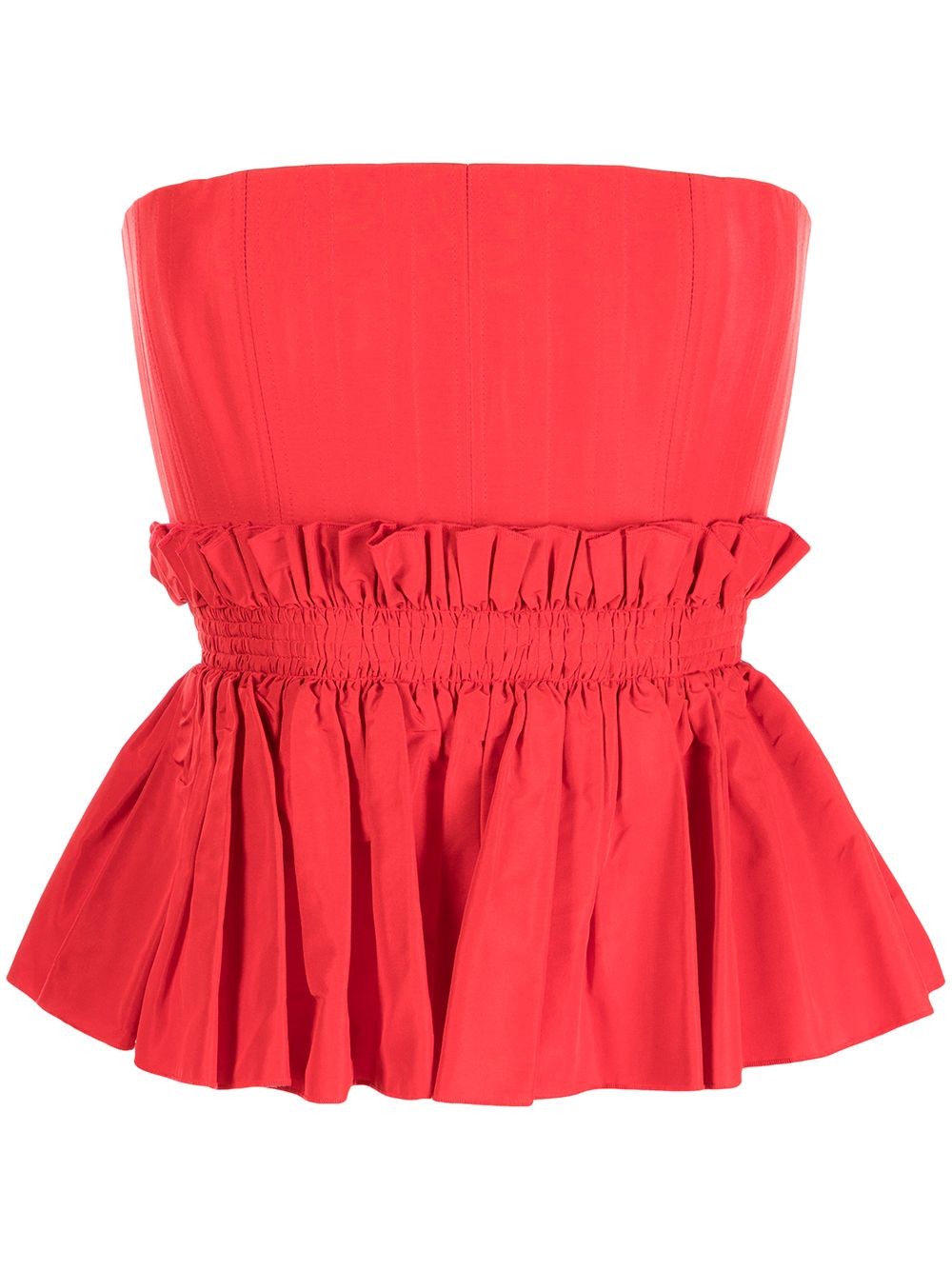 Alex Perry Strapless Peplum silk bustier - Red von Alex Perry