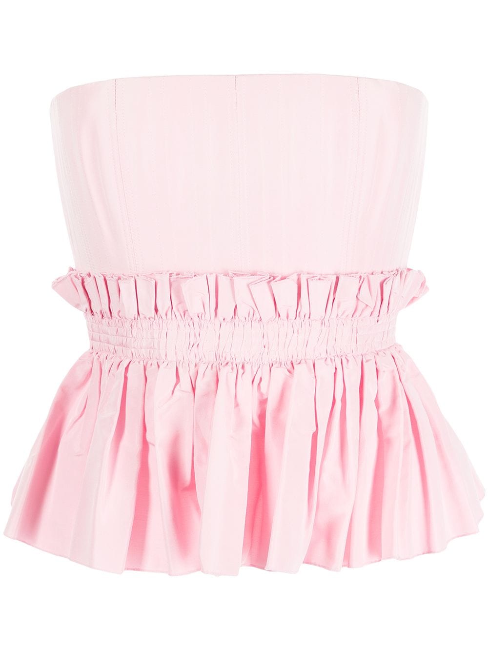 Alex Perry Strapless Silk Peplum Bustier - Pink von Alex Perry