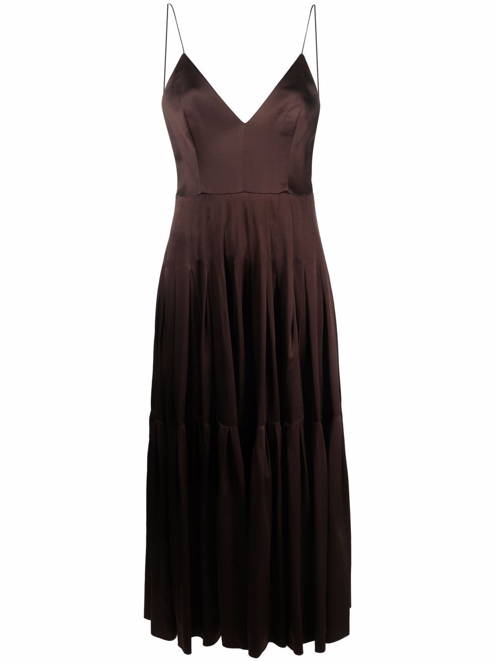 Alex Perry V-neck pleated dress - Brown von Alex Perry