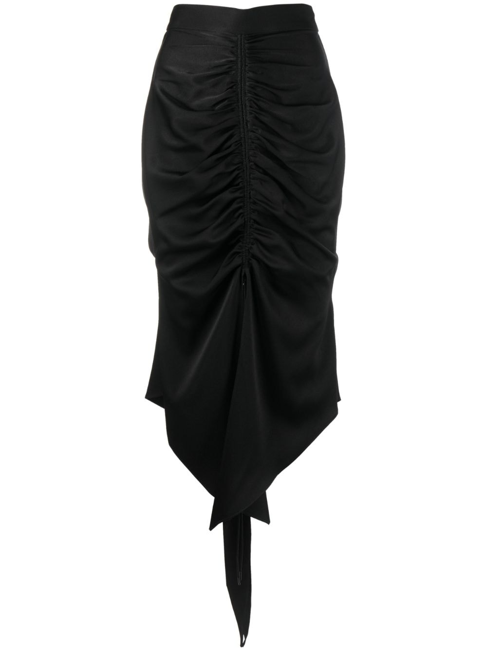 Alex Perry high-waisted ruched midi skirt - Black von Alex Perry