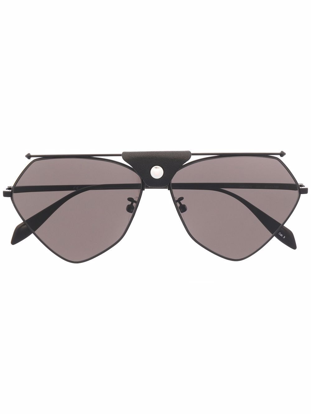 Alexander McQueen Eyewear angular pilot-frame sunglasses - Black von Alexander McQueen Eyewear
