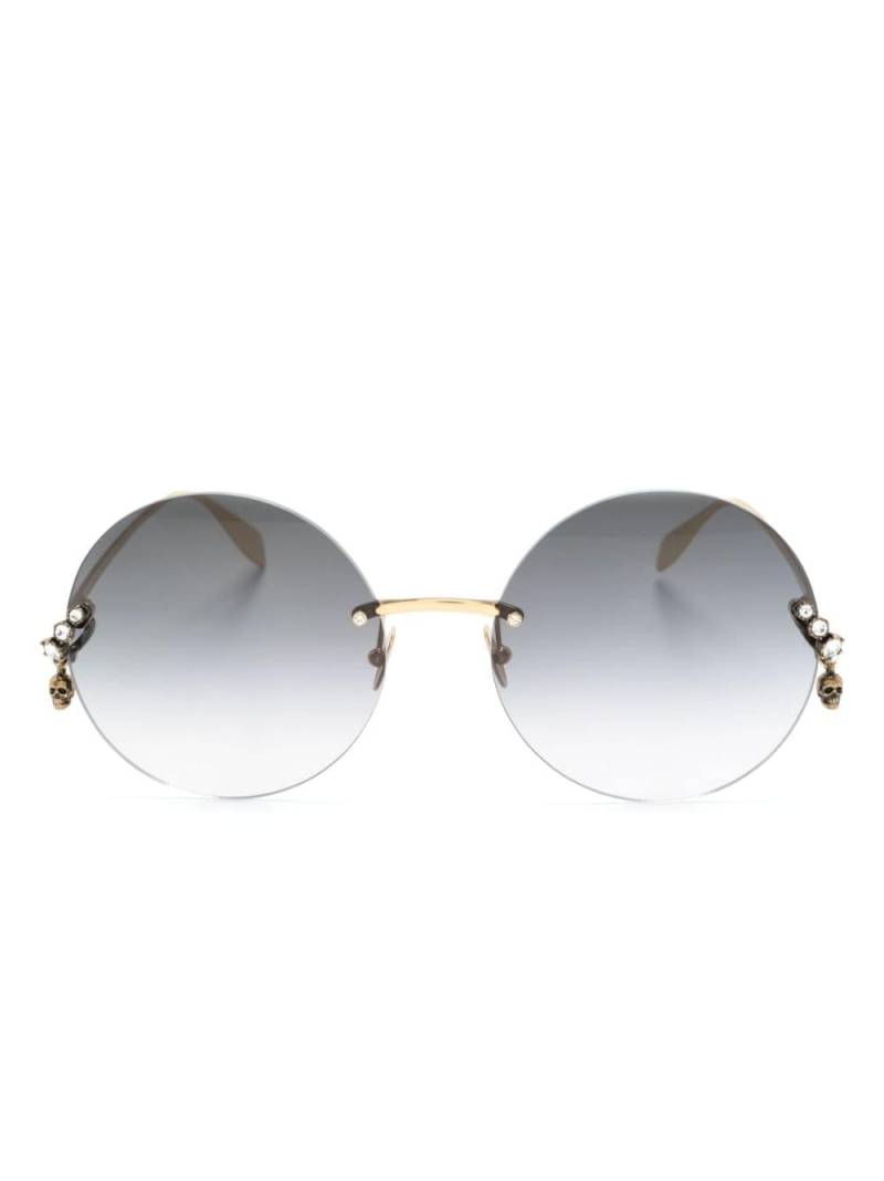 Alexander McQueen Eyewear crystal-embellished round-frame sunglasses - Gold von Alexander McQueen Eyewear